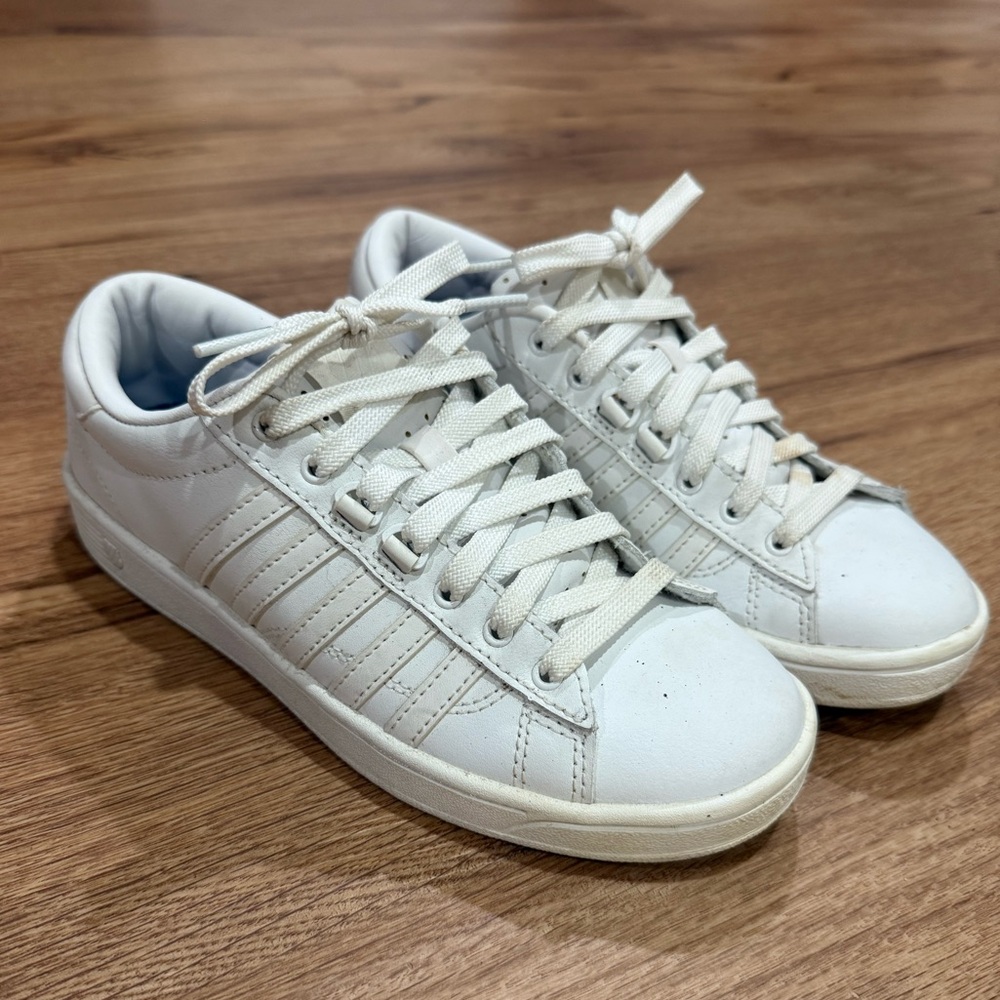 Plain White K Swiss Sneakers Size 6